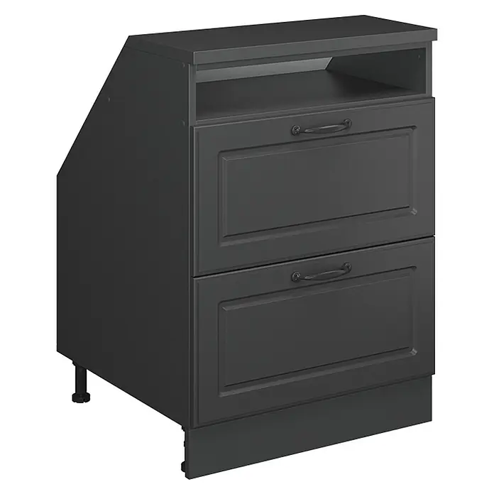 Vicco Küchenschrank für Dachschrägen R-Line, Anthrazit Landhaus, 60 cm - 