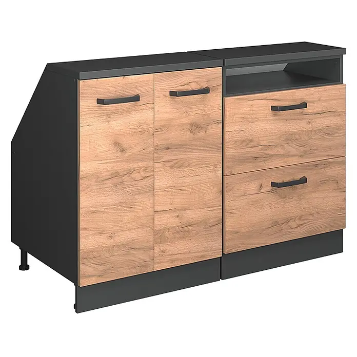 Küchenschrank für Dachschrägen R-Line 120 cm Goldkraft Eiche Art.-Nr. 59940 - 