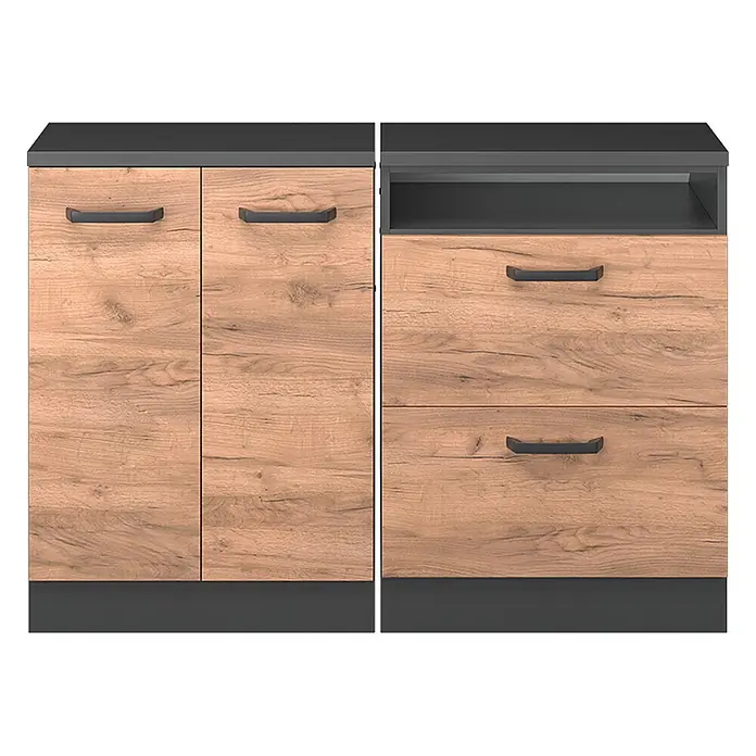 Küchenschrank für Dachschrägen R-Line 120 cm Goldkraft Eiche Art.-Nr. 59940 - 