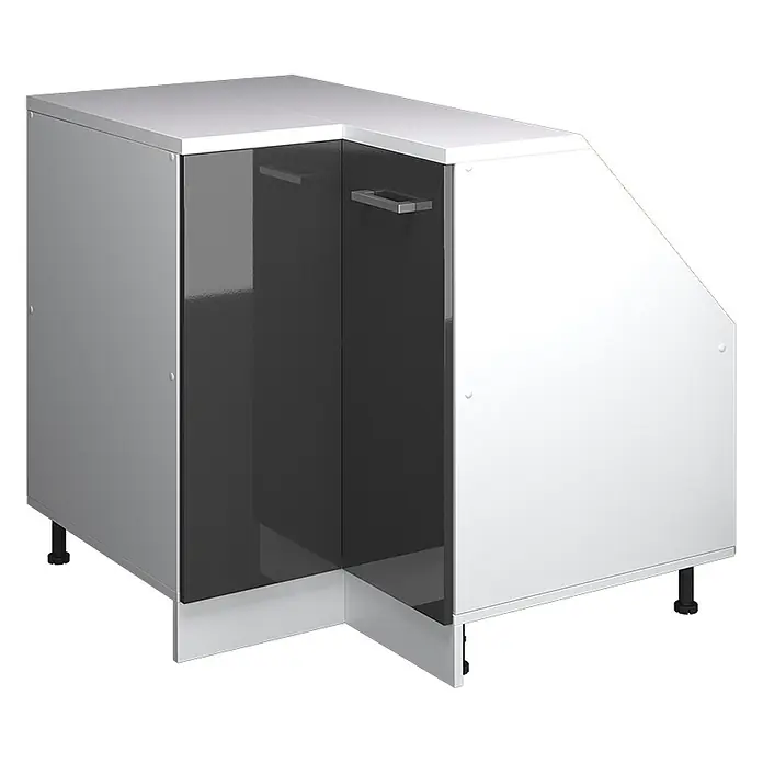 Vicco Eck-Küchenschrank für Dachschrägen R-Line, Anthrazit HGL, 75.6 cm - 