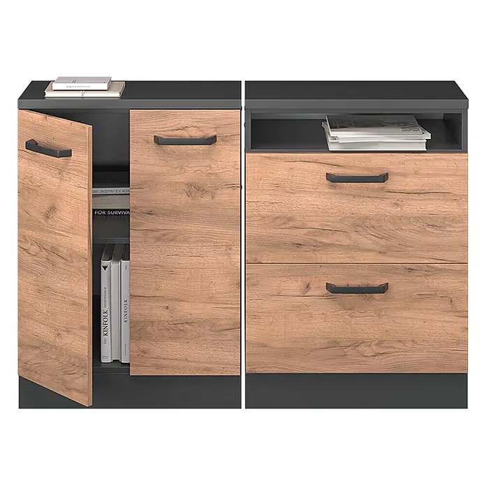 Küchenschrank für Dachschrägen R-Line 120 cm Goldkraft Eiche Art.-Nr. 59940 - 