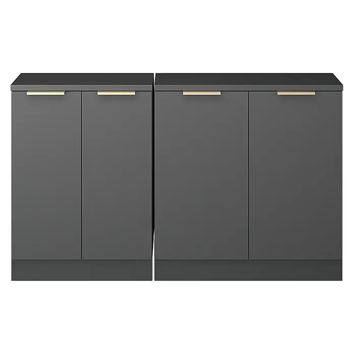 Küchenschrank für Dachschrägen R-Line 140 cm Anthrazit-Gold Art.-Nr. 60647 - 