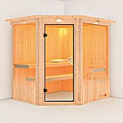 Karibu Systemsauna Siirin (Mit Sauna Bio-Ofen 9 kW inkl. Steuerung Easy, Ohne Dachkranz, Ganzglas Bronze, 170 x 196 x 198 cm)