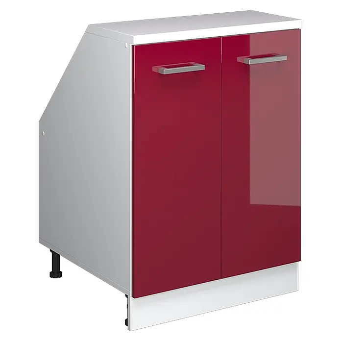 Küchenschrank für Dachschrägen R-Line 60 cm Rot Hochglanz Art.-Nr. 60466 - 