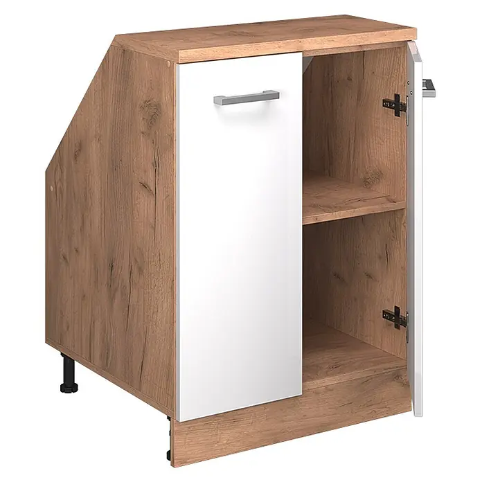 Küchenschrank für Dachschrägen R-Line 60 cm Weiß Hochglanz Art.-Nr. 60154 - 
