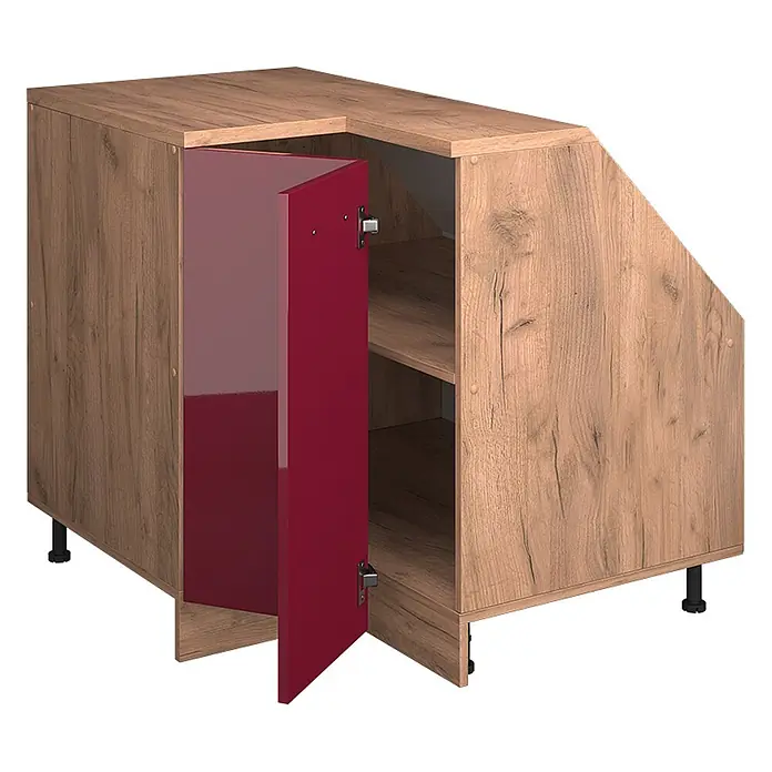 Küchenschrank für Dachschrägen R-Line 75.6 cm Rot Hochglanz Art.-Nr. 60241 - 