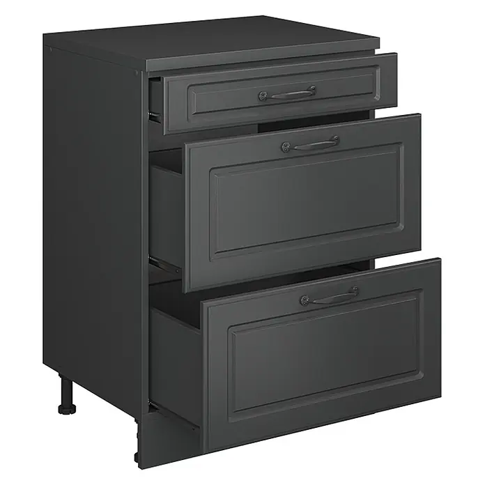 Vicco Küchenschrank für Dachschrägen R-Line, Anthrazit Landhaus, 60 cm - 