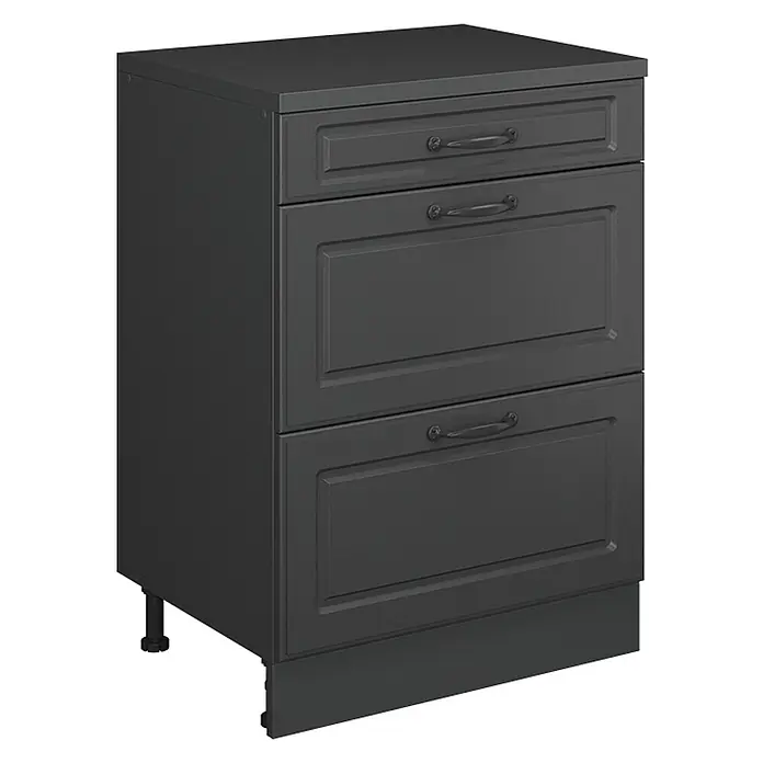 Vicco Küchenschrank für Dachschrägen R-Line, Anthrazit Landhaus, 60 cm - 