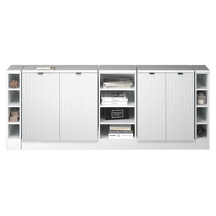 Küchenschrank für Dachschrägen R-Line 210 cm Weiß Riffel Art.-Nr. 60658 - 