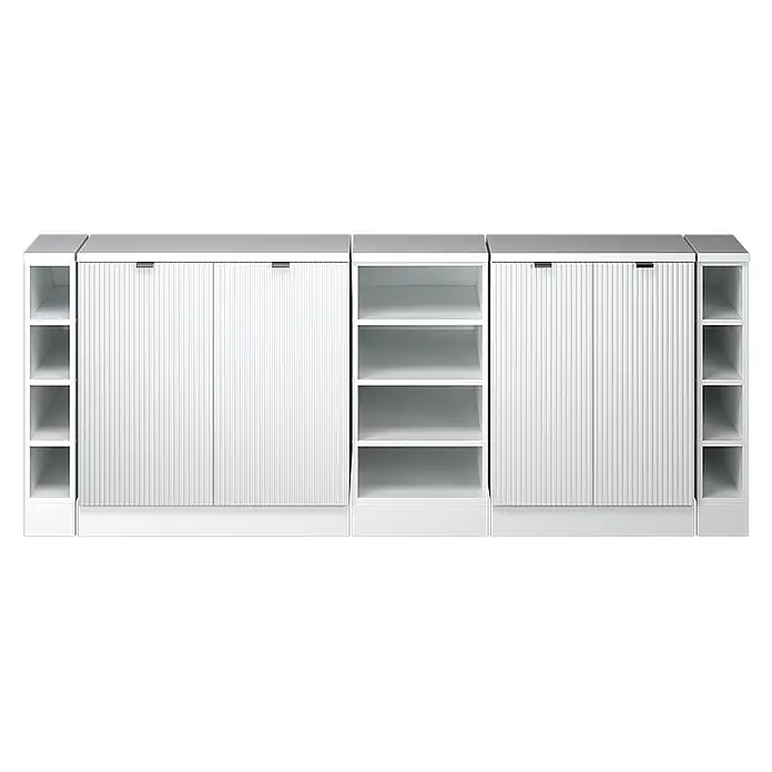 Küchenschrank für Dachschrägen R-Line 210 cm Weiß Riffel Art.-Nr. 60658 - 