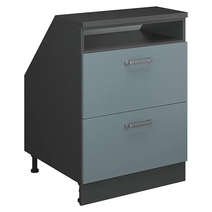 Küchenschrank für Dachschrägen R-Line 60 cm Blau-Grau Art.-Nr. 60383 - 