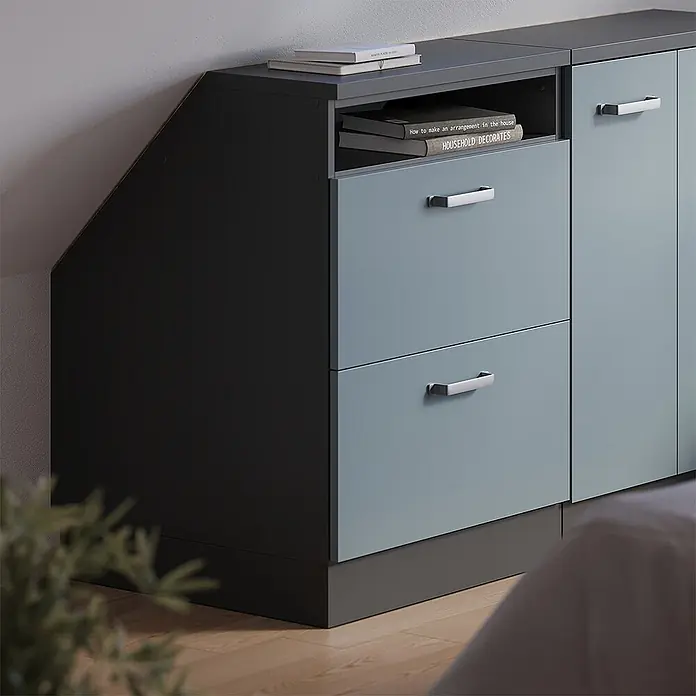 Küchenschrank für Dachschrägen R-Line 60 cm Blau-Grau Art.-Nr. 60383 - 