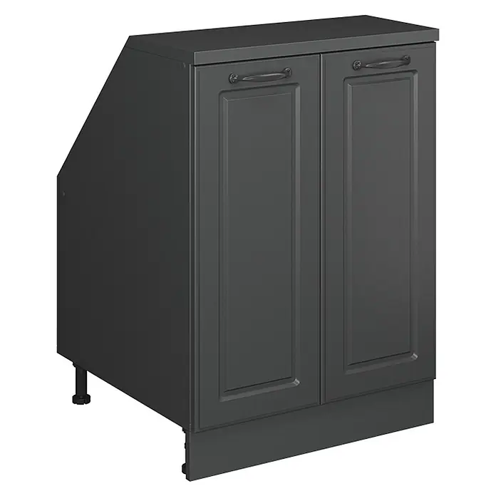 Vicco Küchenschrank für Dachschrägen R-Line, Anthrazit Landhaus, 60 cm - 