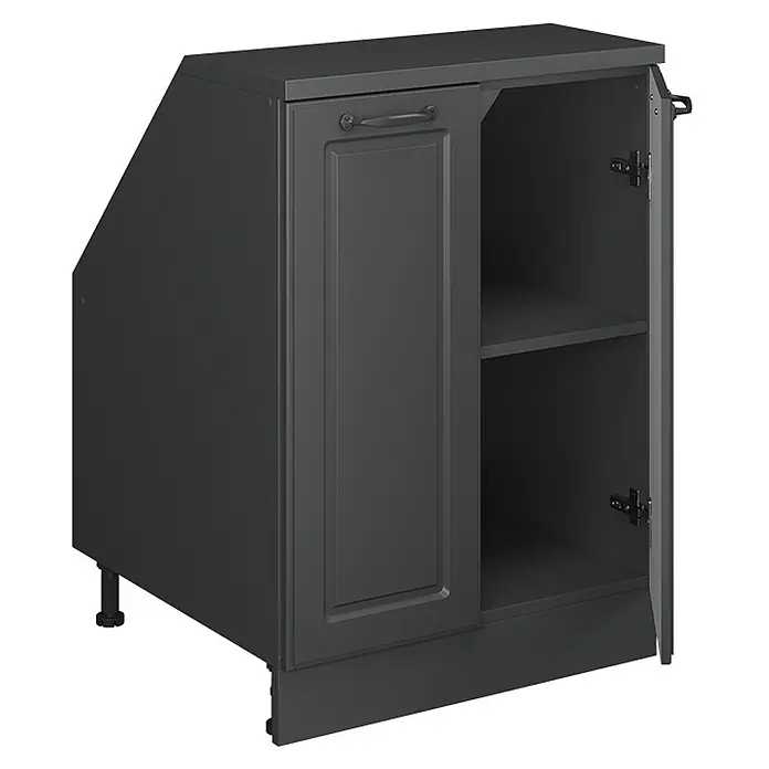 Vicco Küchenschrank für Dachschrägen R-Line, Anthrazit Landhaus, 60 cm - 