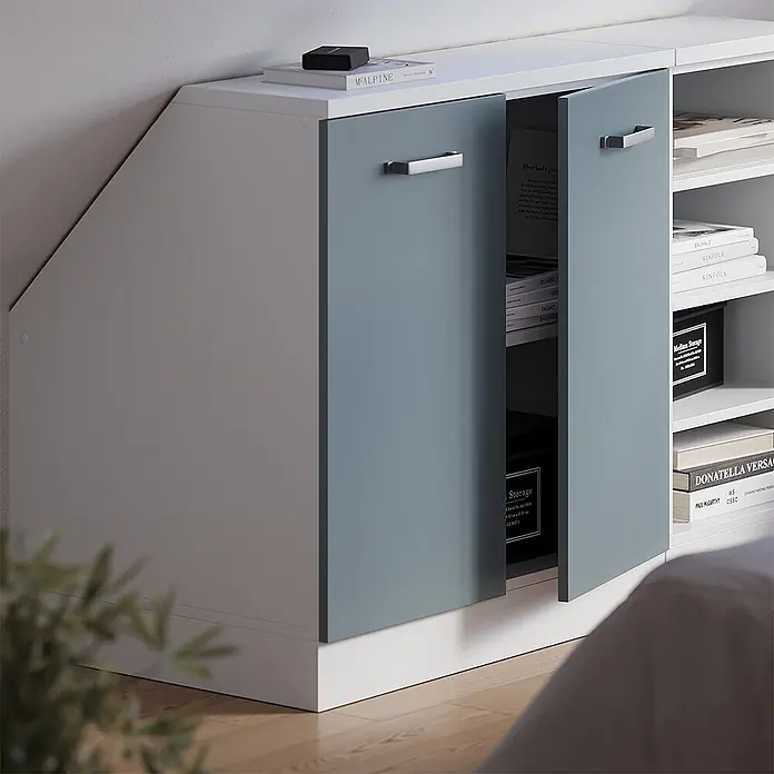 Küchenschrank für Dachschrägen R-Line 80 cm Blau-Grau Art.-Nr. 60434 - 