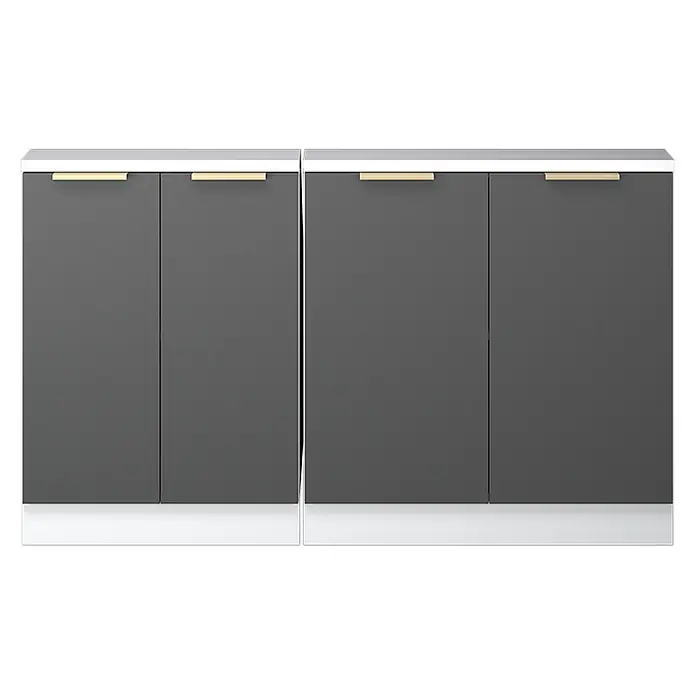 Küchenschrank für Dachschrägen R-Line 140 cm Anthrazit-Gold Art.-Nr. 60609 - 