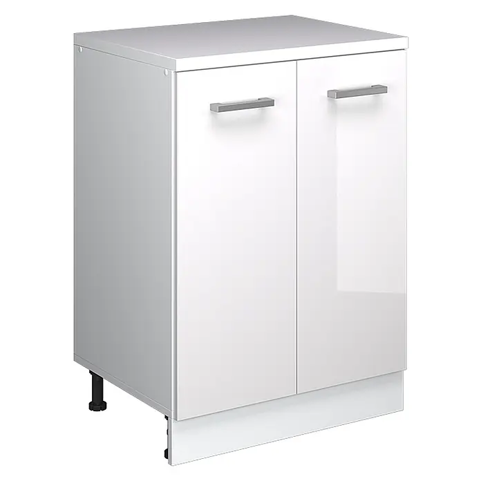 Küchenschrank für Dachschrägen R-Line 60 cm Weiß Hochglanz Art.-Nr. 61781 - 