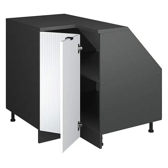 Küchenschrank für Dachschrägen R-Line 75.6 cm Weiß Riffel Art.-Nr. 60678 - 