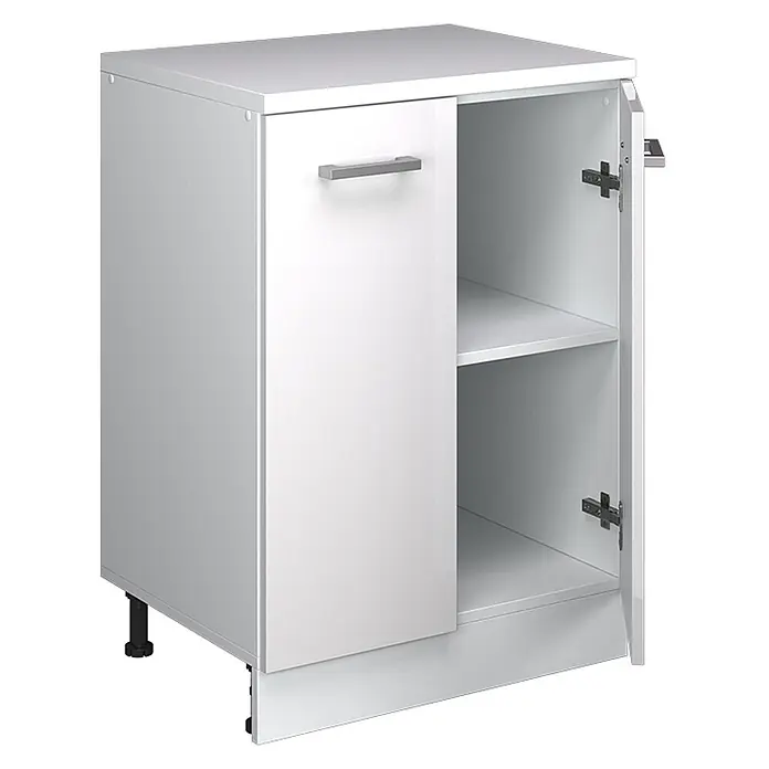 Küchenschrank für Dachschrägen R-Line 60 cm Weiß Hochglanz Art.-Nr. 61781 - 