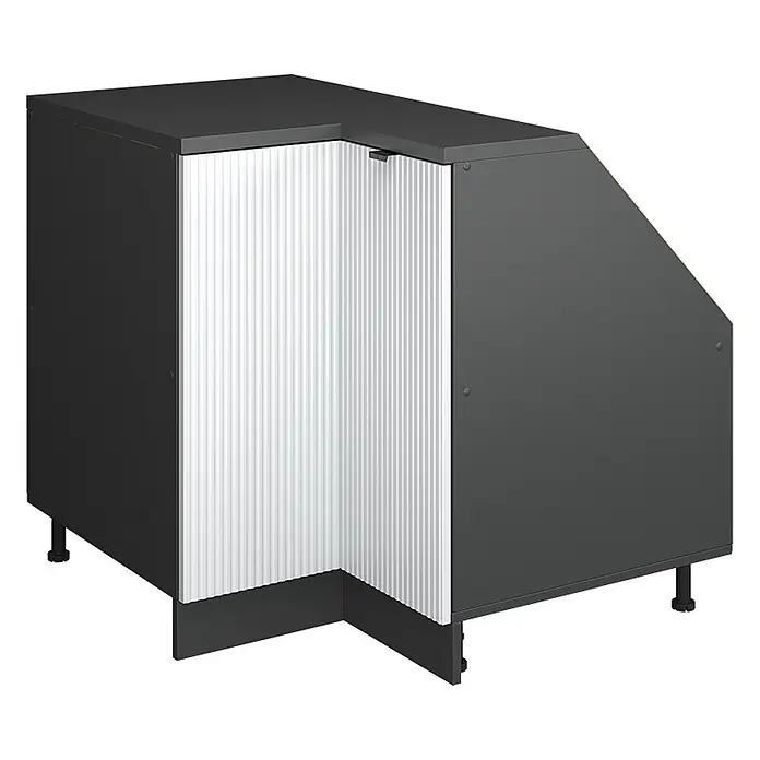 Küchenschrank für Dachschrägen R-Line 75.6 cm Weiß Riffel Art.-Nr. 60678 - 