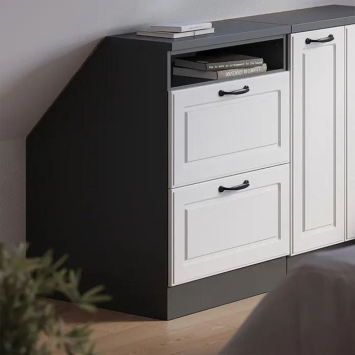Küchenschrank für Dachschrägen R-Line 60 cm Weiß Landhaus Art.-Nr. 60531 - 