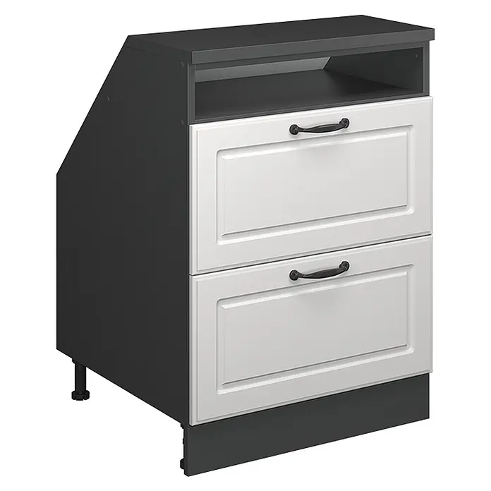 Küchenschrank für Dachschrägen R-Line 60 cm Weiß Landhaus Art.-Nr. 60531 - 