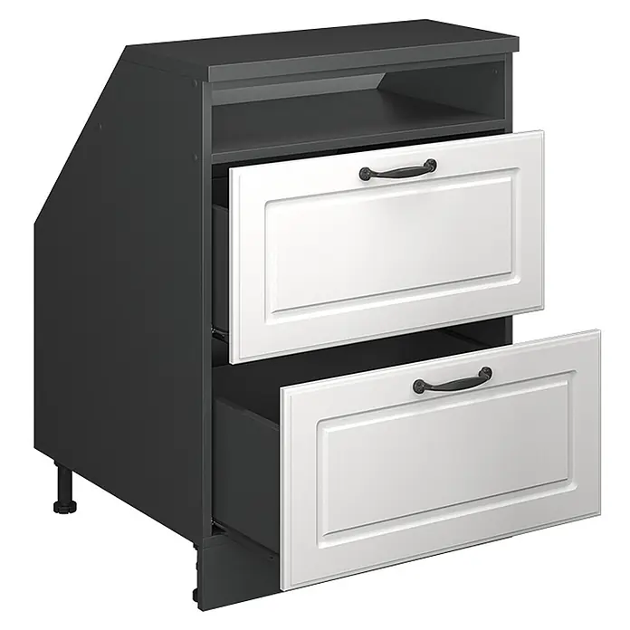 Küchenschrank für Dachschrägen R-Line 60 cm Weiß Landhaus Art.-Nr. 60531 - 