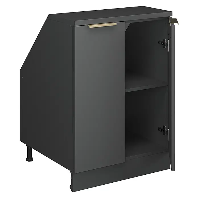 Küchenschrank für Dachschrägen R-Line 60 cm Anthrazit-Gold Art.-Nr. 60665 - 