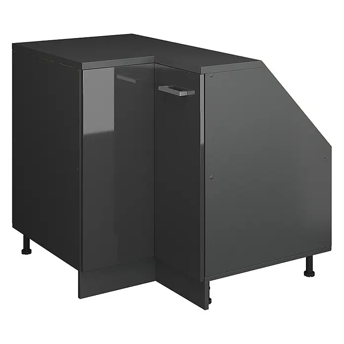 Vicco Eck-Küchenschrank für Dachschrägen R-Line, Anthrazit HGL, 75.6 cm - 