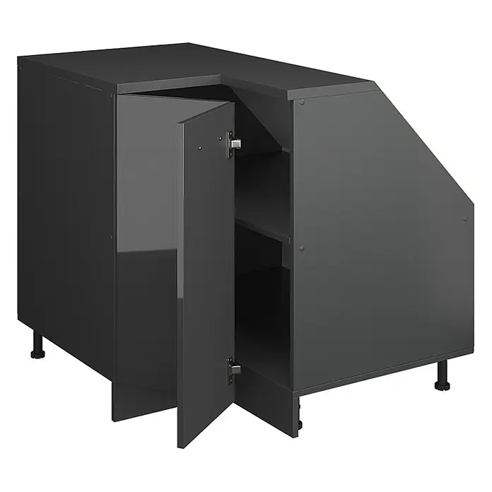 Vicco Eck-Küchenschrank für Dachschrägen R-Line, Anthrazit HGL, 75.6 cm - 