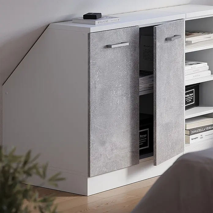 Küchenschrank für Dachschrägen R-Line 80 cm Beton Art.-Nr. 60508 - 