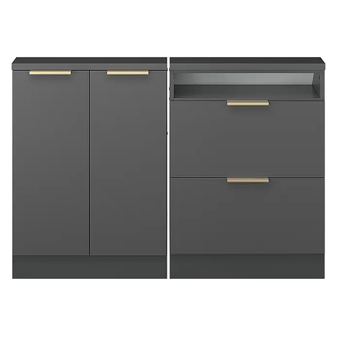 Küchenschrank für Dachschrägen R-Line 120 cm Anthrazit-Gold Art.-Nr. 60599 - 