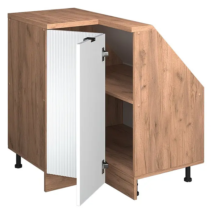 Küchenschrank für Dachschrägen R-Line 75.6 cm Weiß Riffel Art.-Nr. 60620 - 