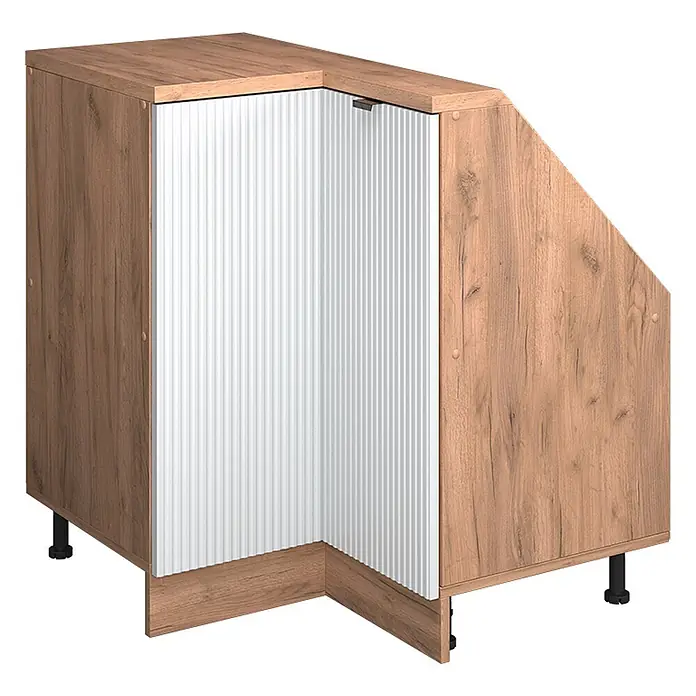 Küchenschrank für Dachschrägen R-Line 75.6 cm Weiß Riffel Art.-Nr. 60620 - 