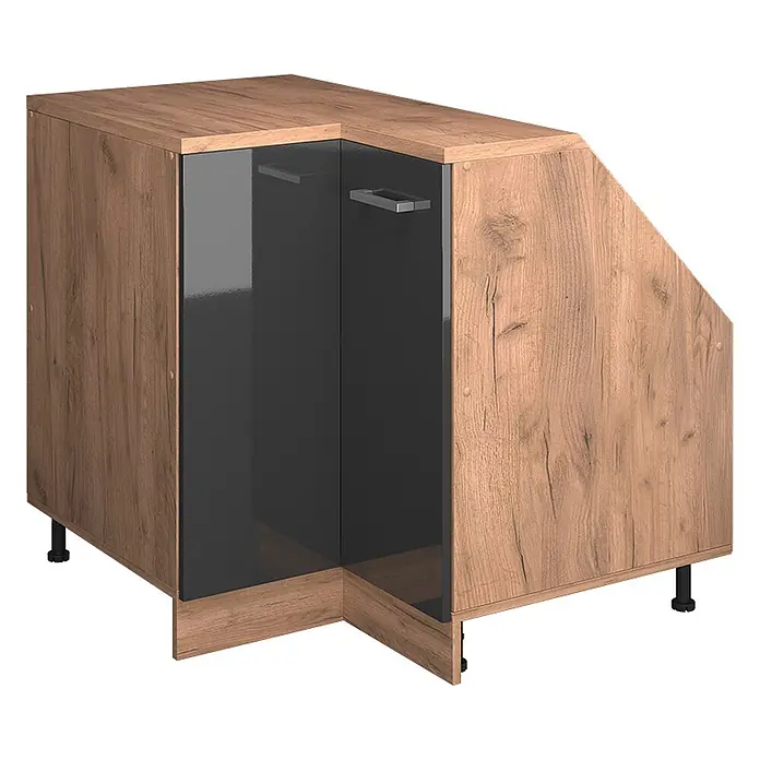Vicco Eck-Küchenschrank für Dachschrägen R-Line, Anthrazit HGL, 75.6 cm - 