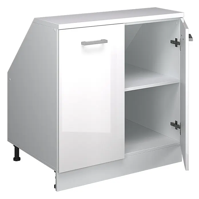 Küchenschrank für Dachschrägen R-Line 80 cm Weiß Hochglanz Art.-Nr. 60359 - 