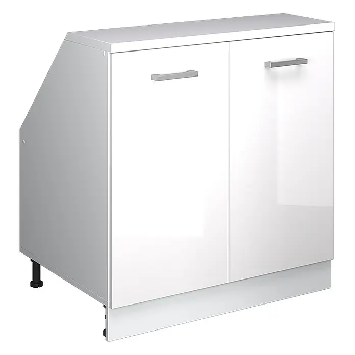 Küchenschrank für Dachschrägen R-Line 80 cm Weiß Hochglanz Art.-Nr. 60359 - 
