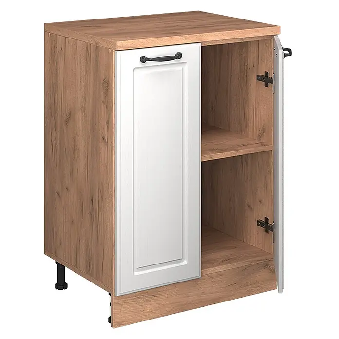 Küchenschrank für Dachschrägen R-Line 60 cm Weiß Landhaus Art.-Nr. 61767 - 