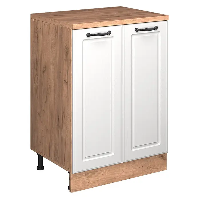 Küchenschrank für Dachschrägen R-Line 60 cm Weiß Landhaus Art.-Nr. 61767 - 