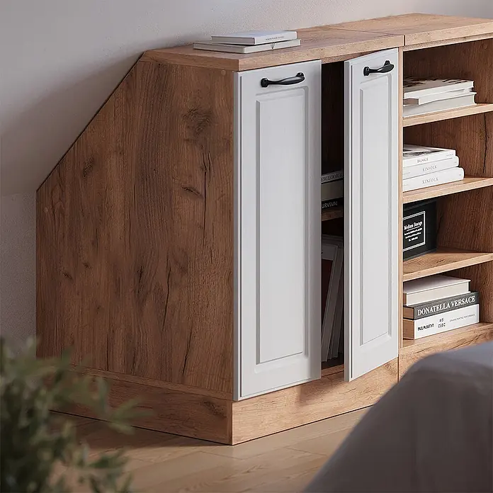 Küchenschrank für Dachschrägen R-Line 60 cm Weiß Landhaus Art.-Nr. 59999 - 