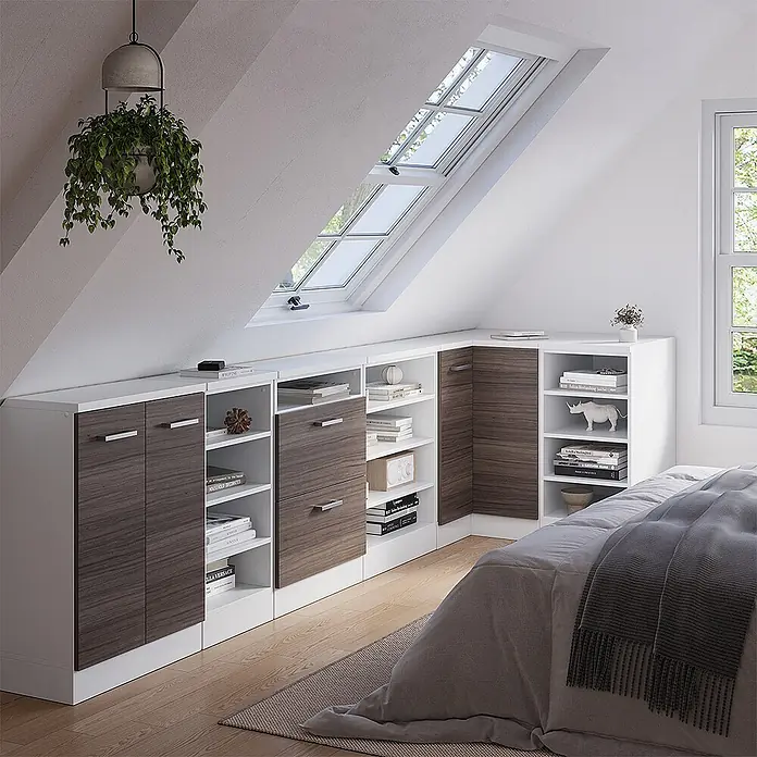 Küchenschrank für Dachschrägen R-Line 75.6 cm Edelgrau Art.-Nr. 60401 - 