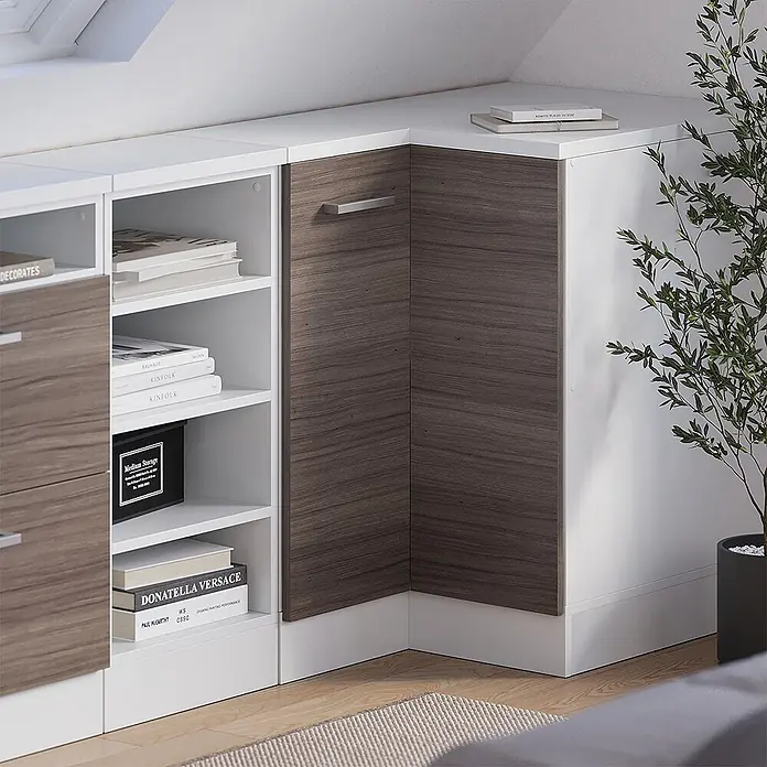 Küchenschrank für Dachschrägen R-Line 75.6 cm Edelgrau Art.-Nr. 60401 - 