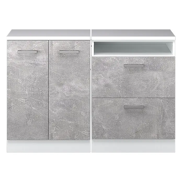 Küchenschrank für Dachschrägen R-Line 120 cm Beton Art.-Nr. 60332 - 
