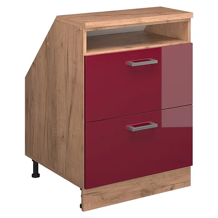 Küchenschrank für Dachschrägen R-Line 60 cm Rot Hochglanz Art.-Nr. 60422 - 