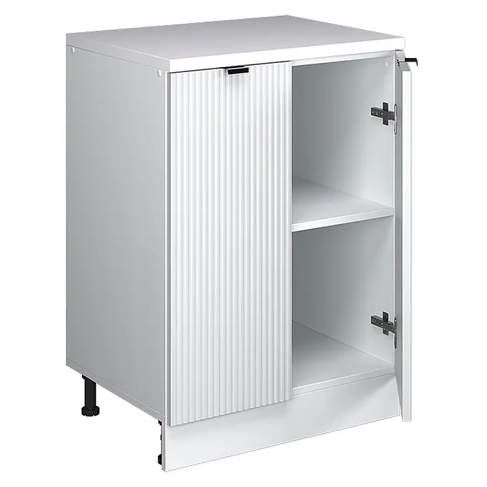 Küchenschrank für Dachschrägen R-Line 60 cm Weiß Riffel Art.-Nr. 61783 - 