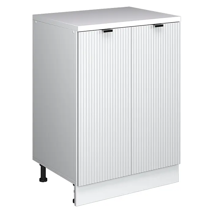 Küchenschrank für Dachschrägen R-Line 60 cm Weiß Riffel Art.-Nr. 61783 - 