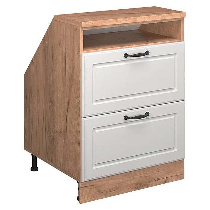 Küchenschrank für Dachschrägen R-Line 60 cm Weiß Landhaus Art.-Nr. 60460 - 