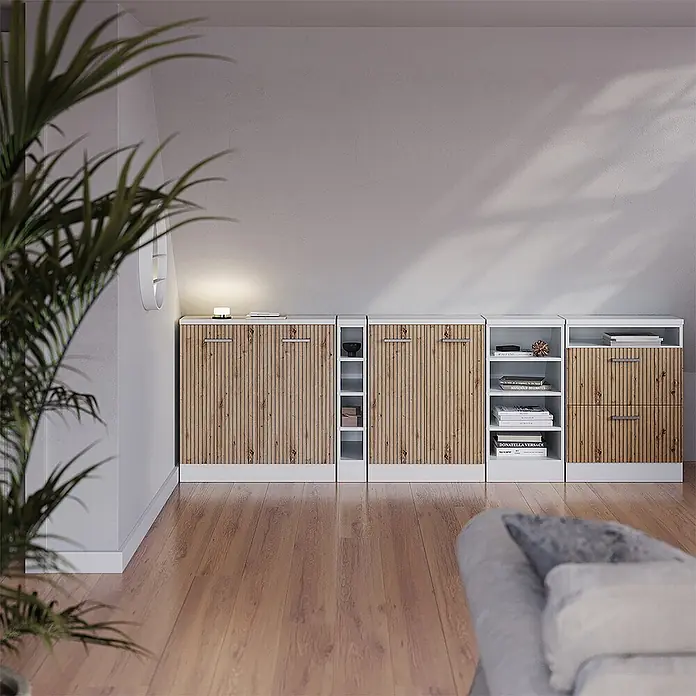 Küchenschrank für Dachschrägen R-Line 210 cm Artisan-Eiche Art.-Nr. 60065 - 