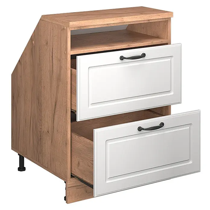 Küchenschrank für Dachschrägen R-Line 60 cm Weiß Landhaus Art.-Nr. 60460 - 