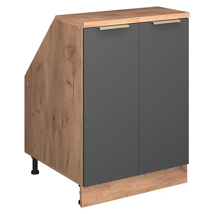 Küchenschrank für Dachschrägen R-Line 60 cm Anthrazit-Gold Art.-Nr. 60667 - 